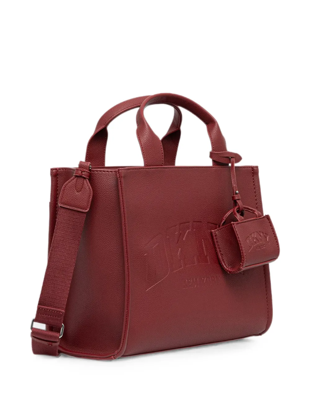 DKNY Handlee shopper met logo-reliëf en bedel Rood