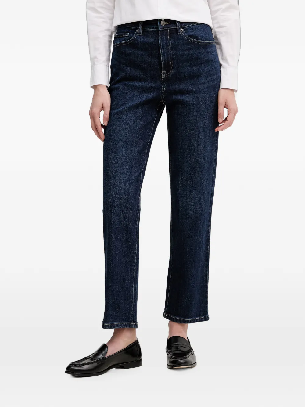 DKNY 로고 패치 스트레이트 진 | 블루 | Image 1