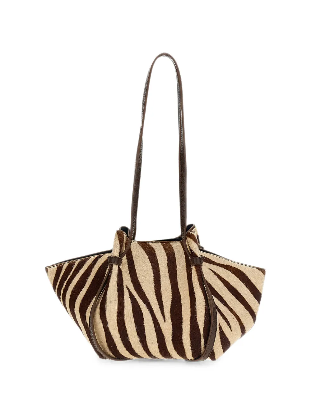 Yuzefi Schoudertas met zebraprint en pony-effect Beige