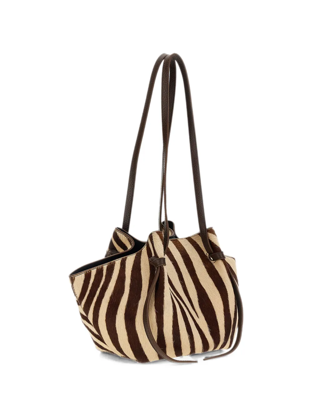 Yuzefi Schoudertas met zebraprint en pony-effect Beige