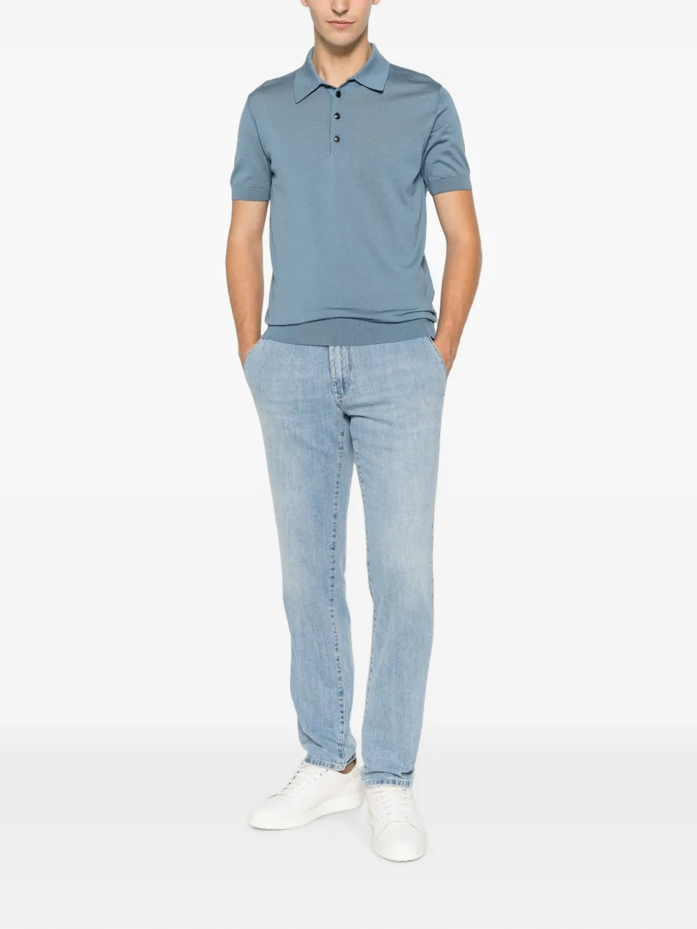 Incotex Jeans met vervaagd effect Blauw