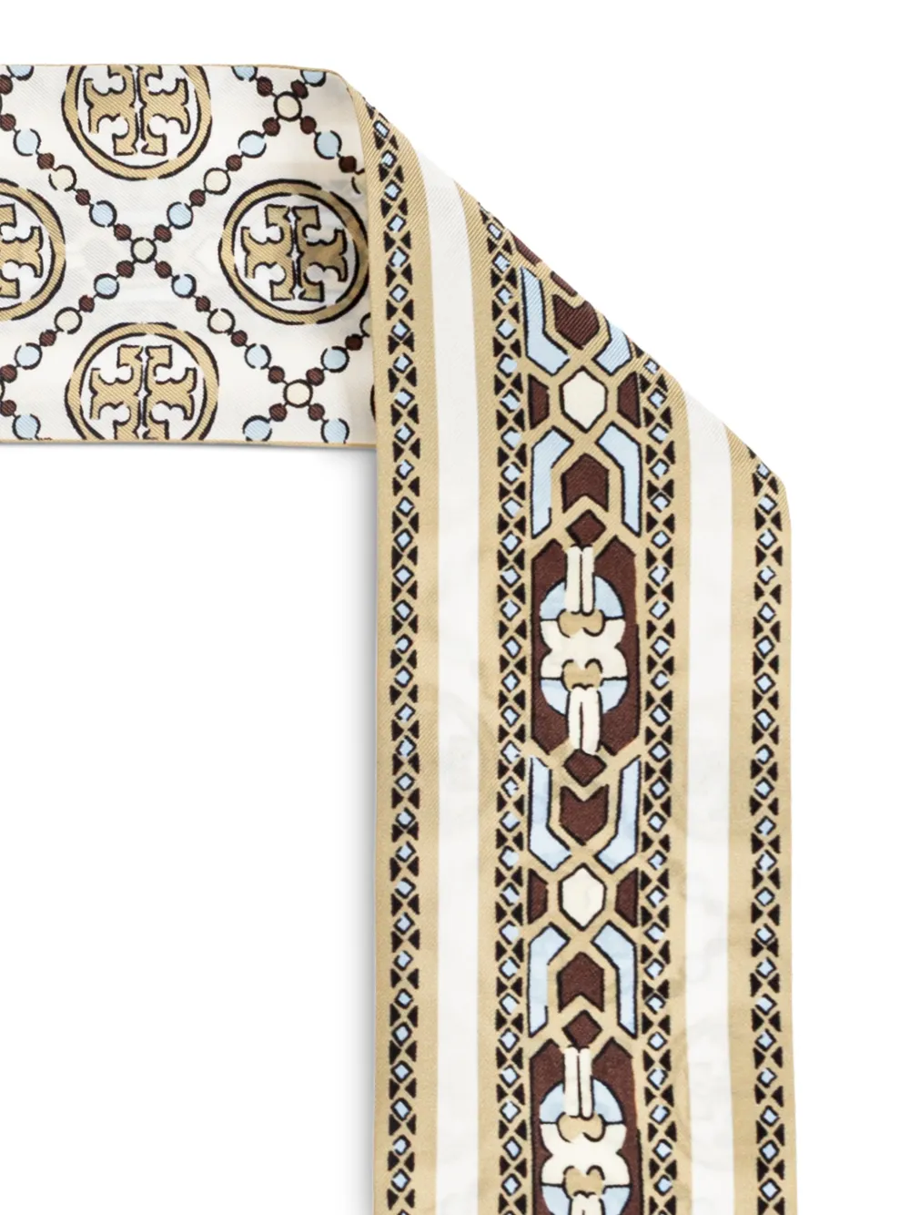 Tory Burch Sjaal met logoprint Beige