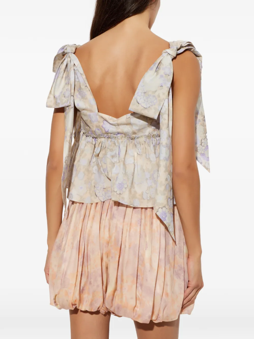 Chloé Cropped top met gestrikte band van zacht katoen Paars