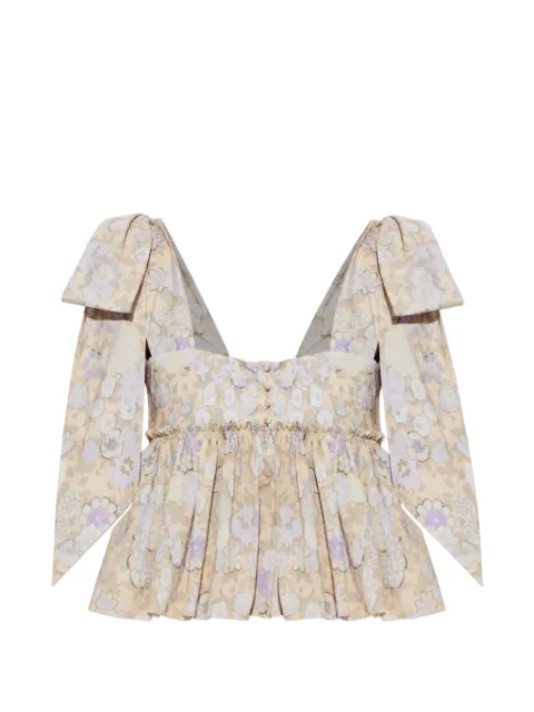 Chloé floral-print bow-detail top