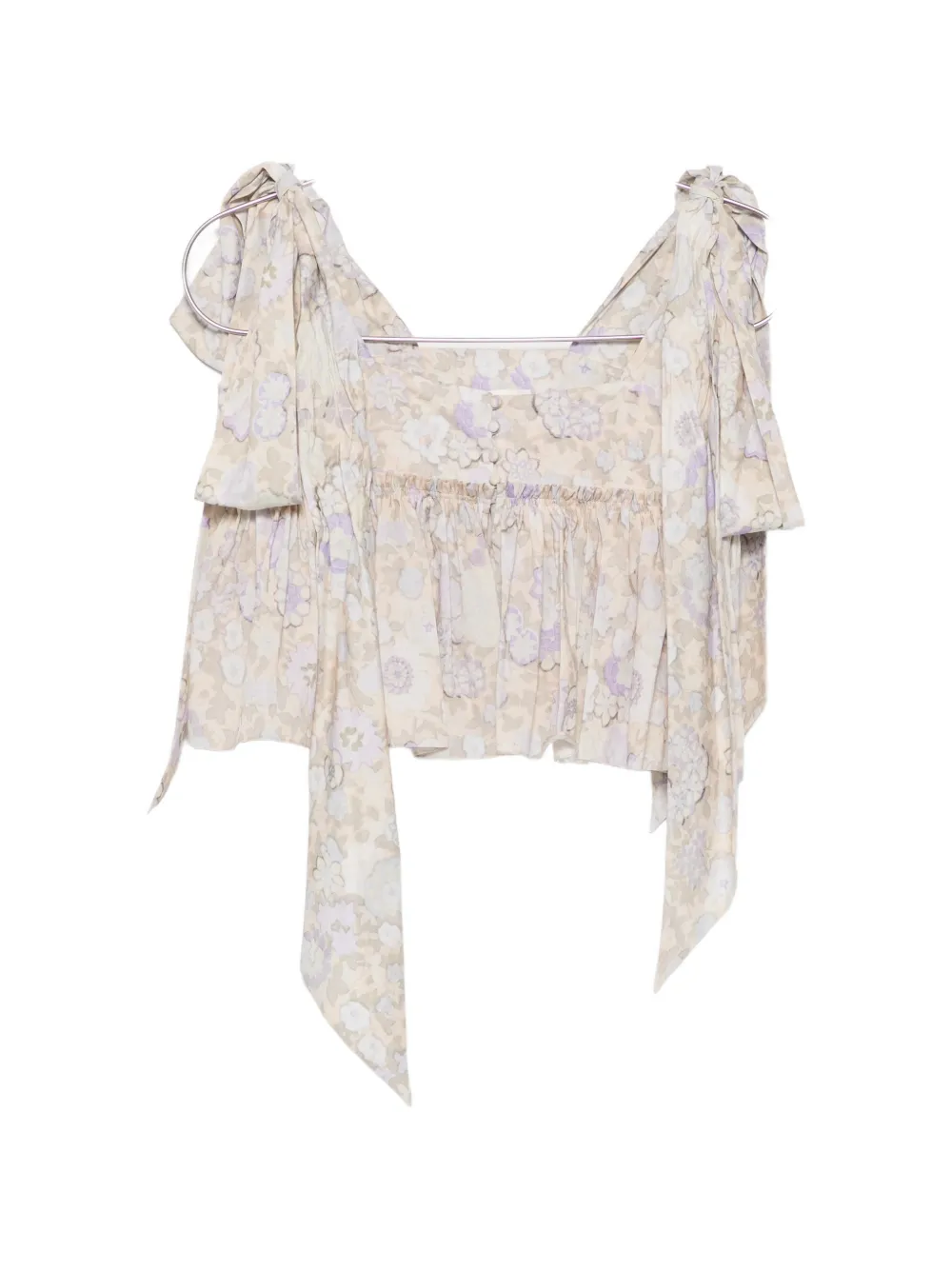 Chloé Cropped top met gestrikte band van zacht katoen Paars