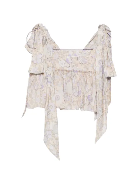 Chloé cropped top i blød bomuld med bindestrop