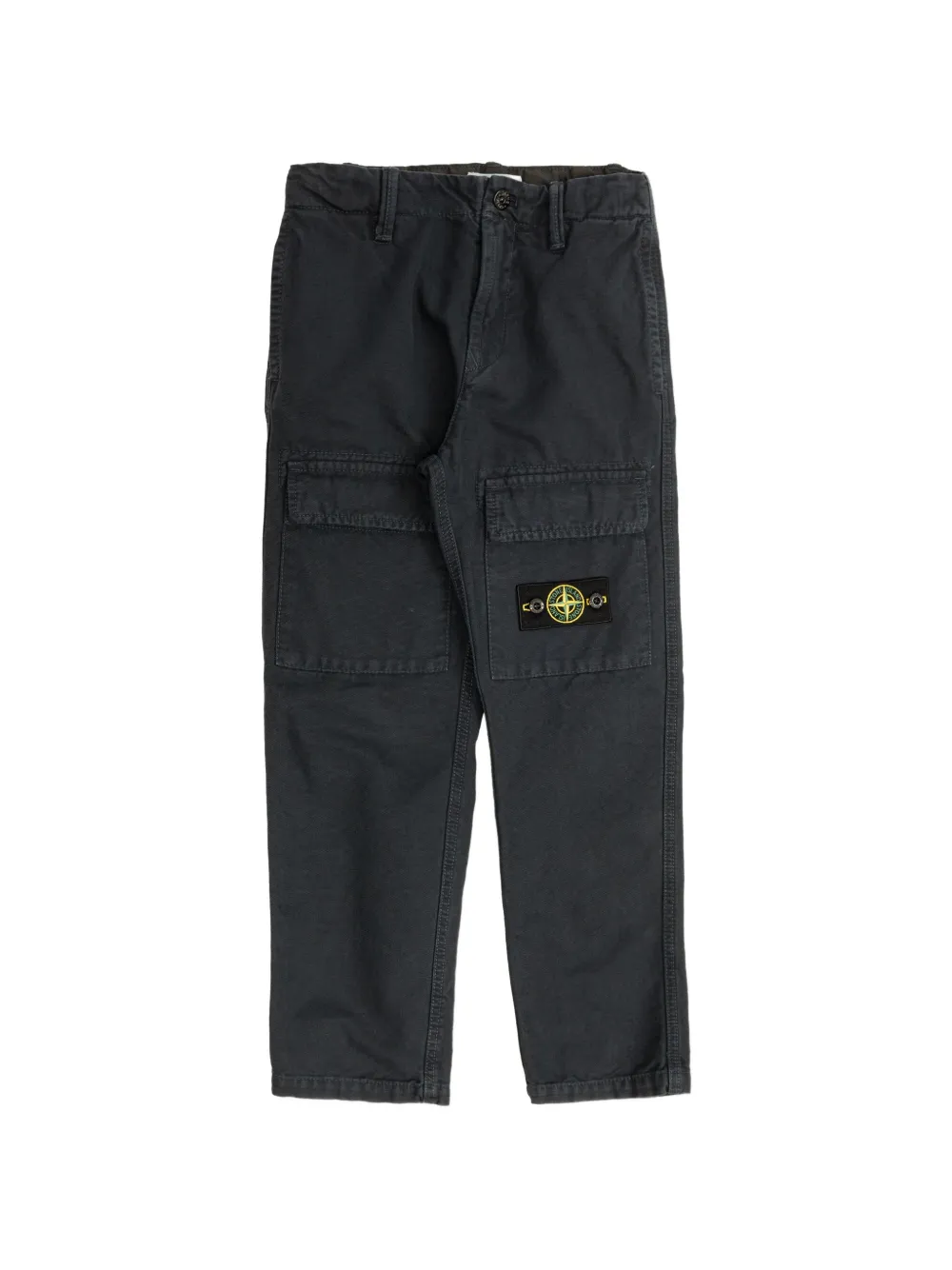 Stone Island Junior logo-patch cargo pants - Blu