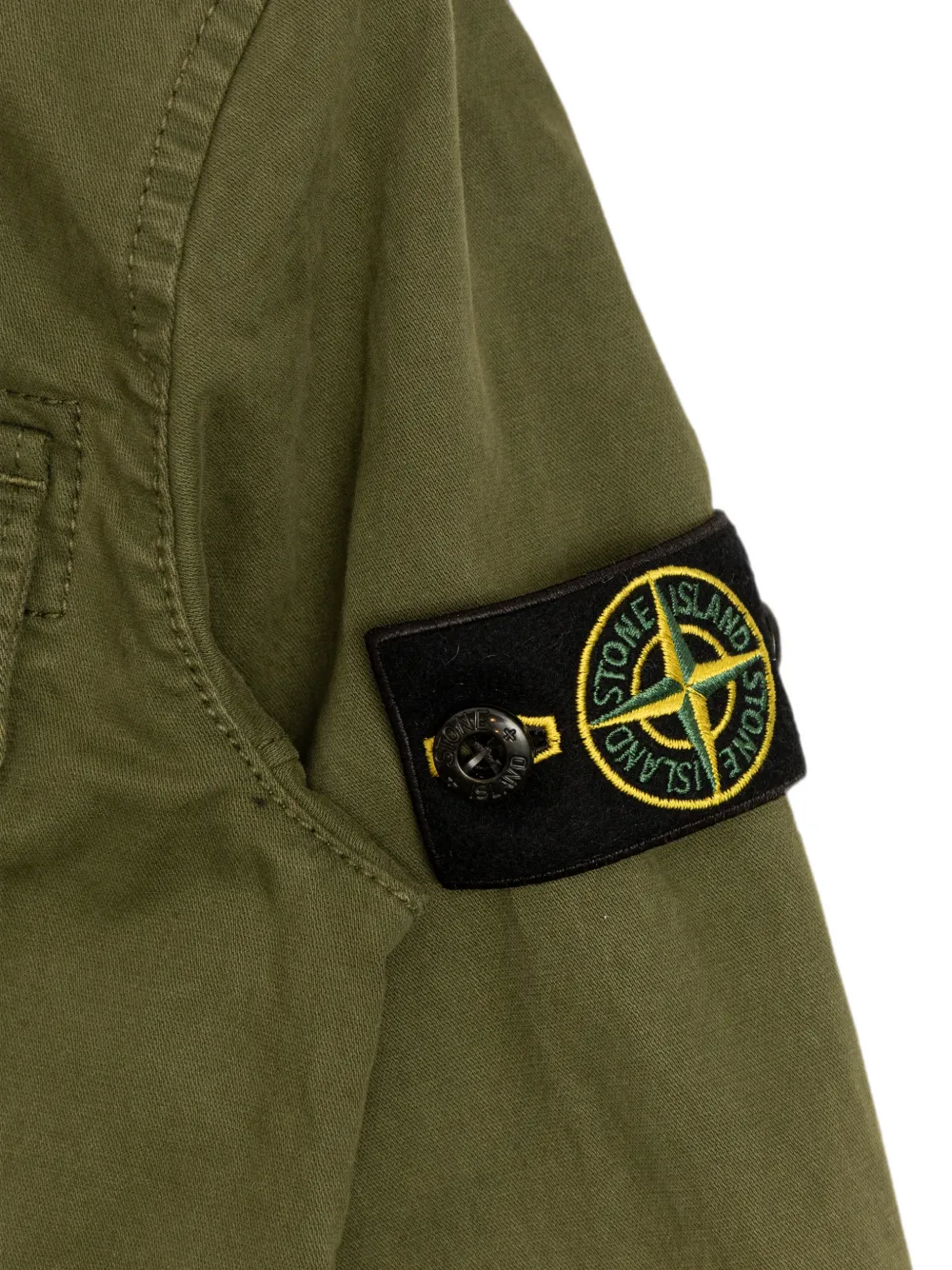 Stone Island Junior Jack met logo-patch en borstzak Groen