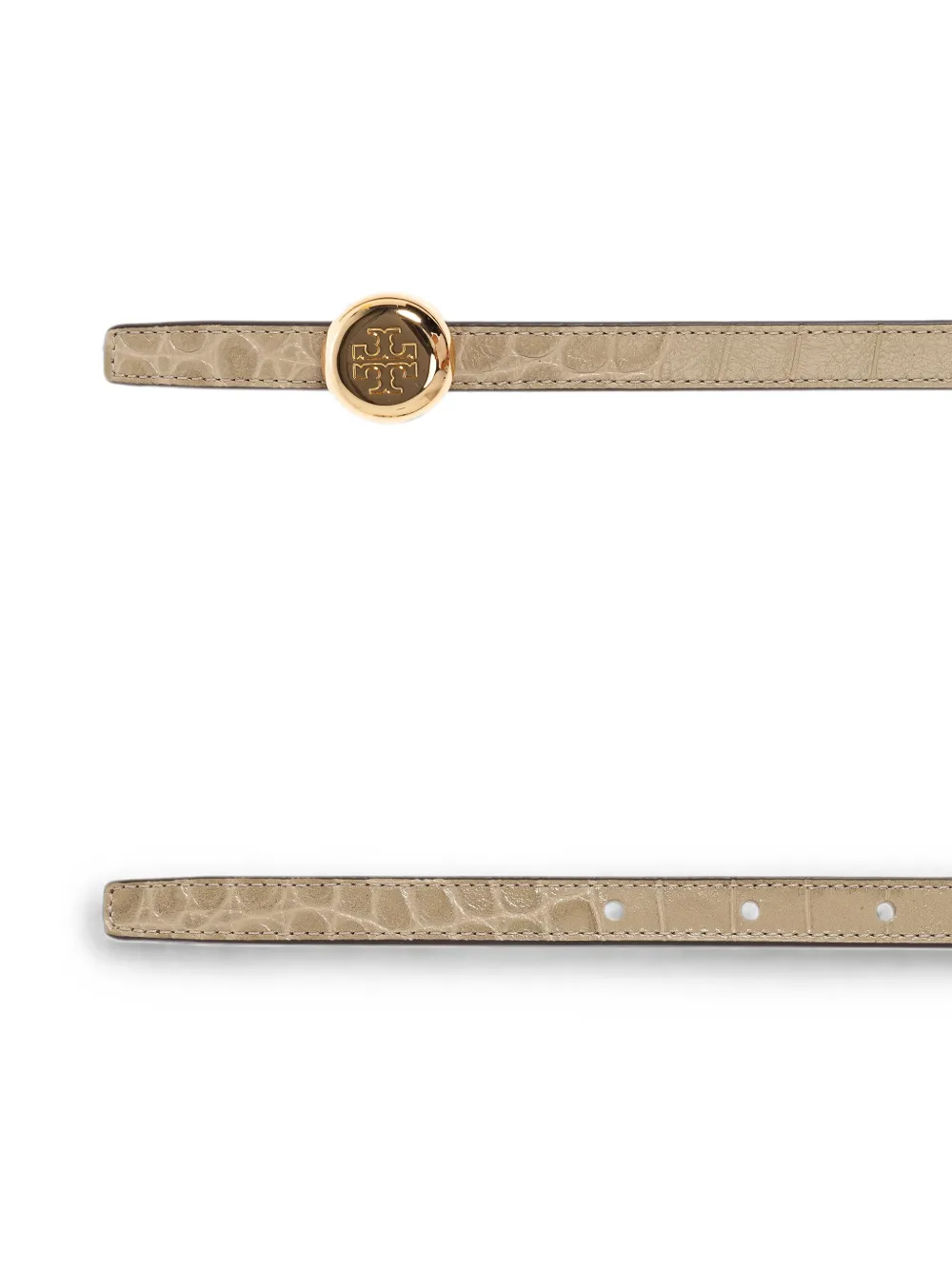 Tory Burch Omkeerbare riem met krokodillen-reliëf Beige