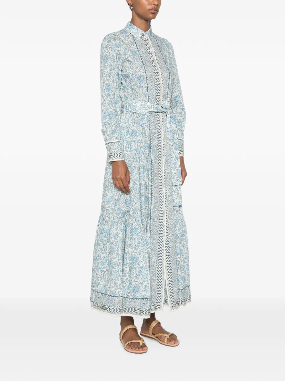 MC2 Saint Barth Jensen gelaagde maxi-jurk met bloemen-print Blauw
