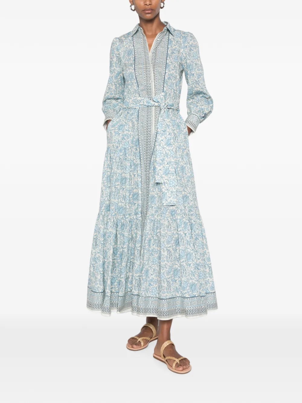 MC2 Saint Barth Jensen gelaagde maxi-jurk met bloemen-print Blauw