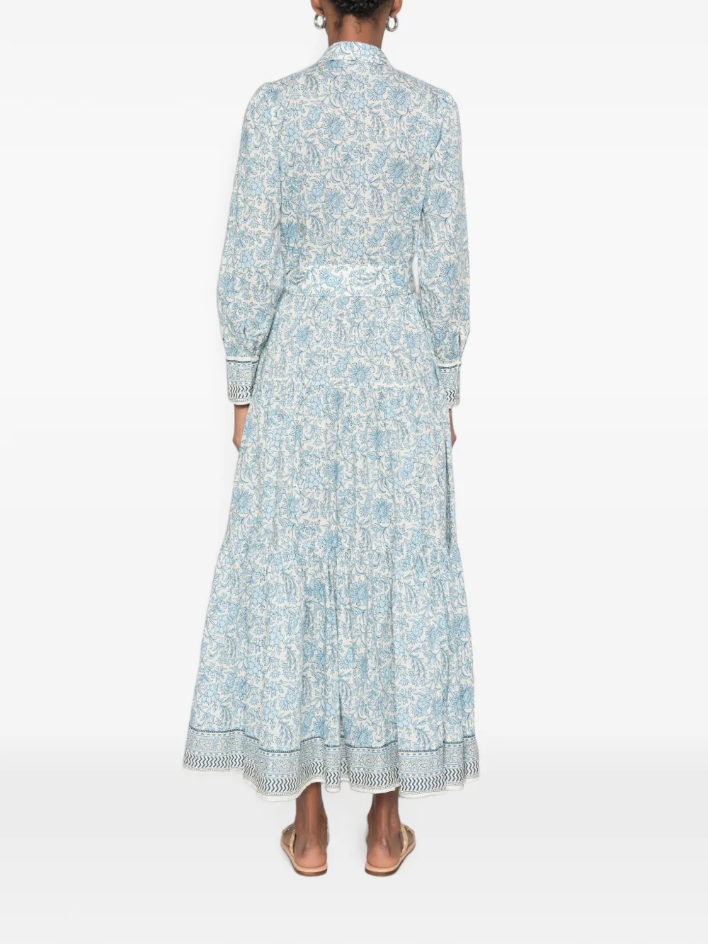 MC2 Saint Barth Jensen gelaagde maxi-jurk met bloemen-print Blauw