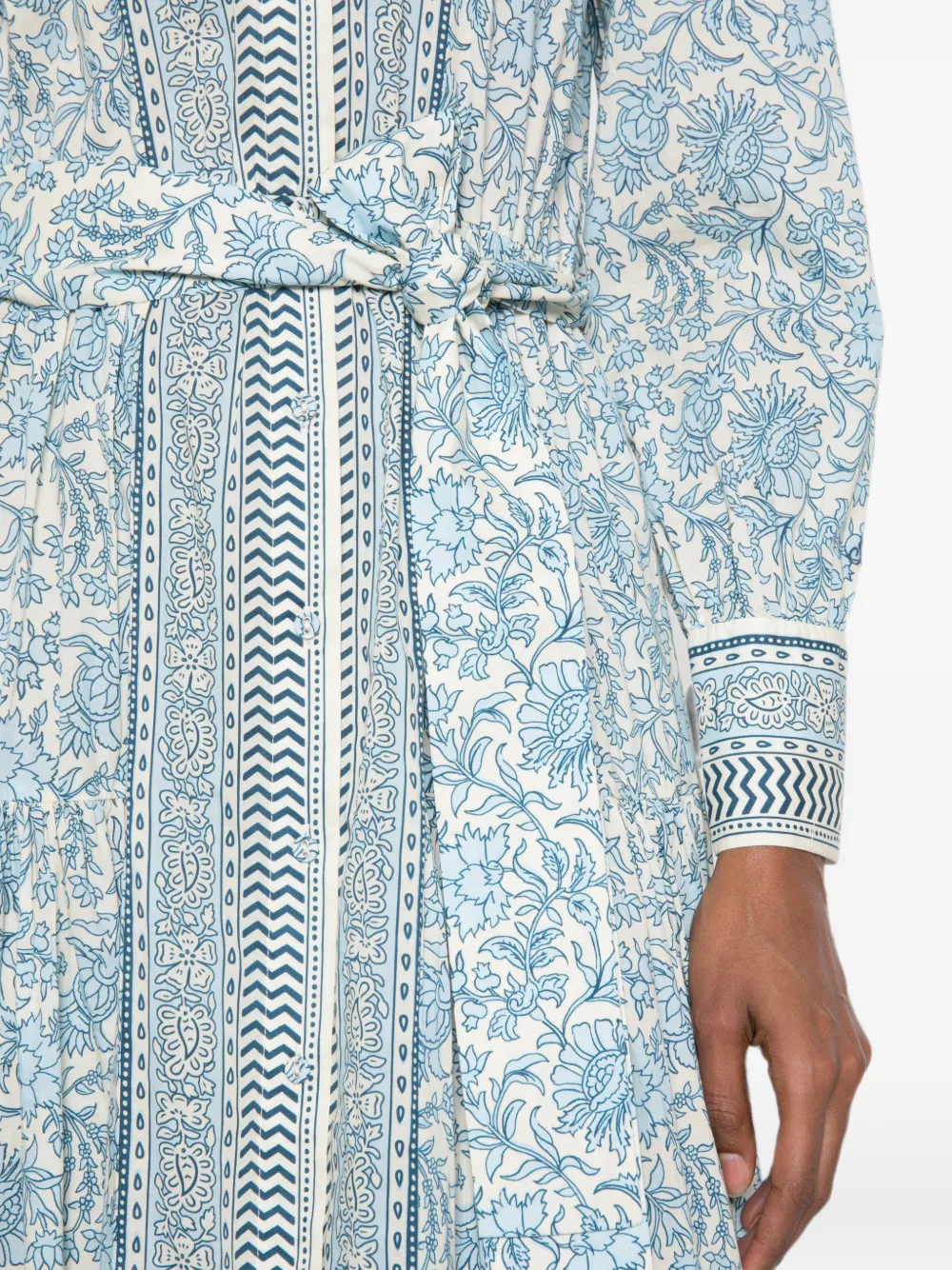 MC2 Saint Barth Jensen gelaagde maxi-jurk met bloemen-print Blauw