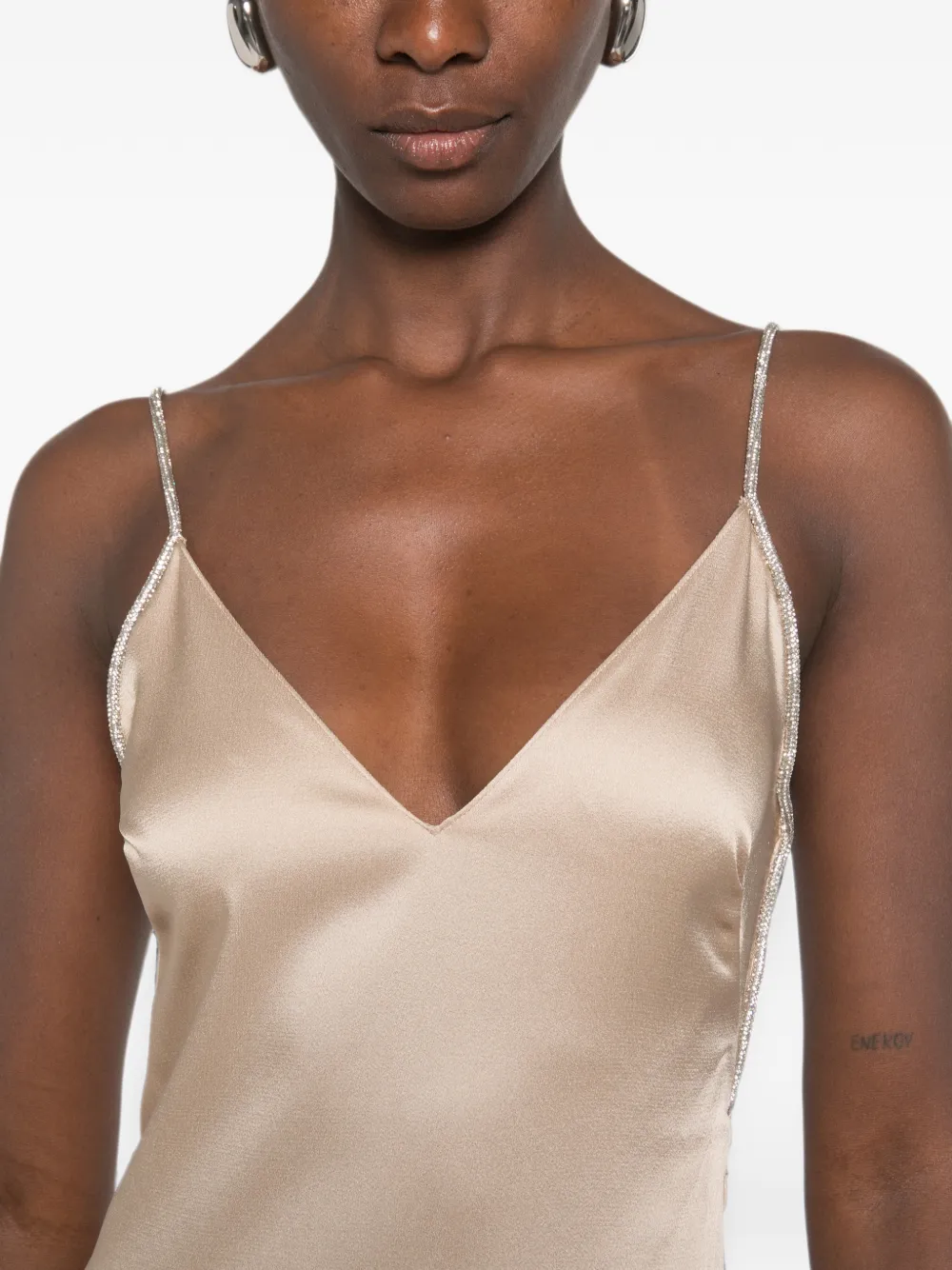 TOM FORD Maxi-jurk verfraaid met kristallen Beige
