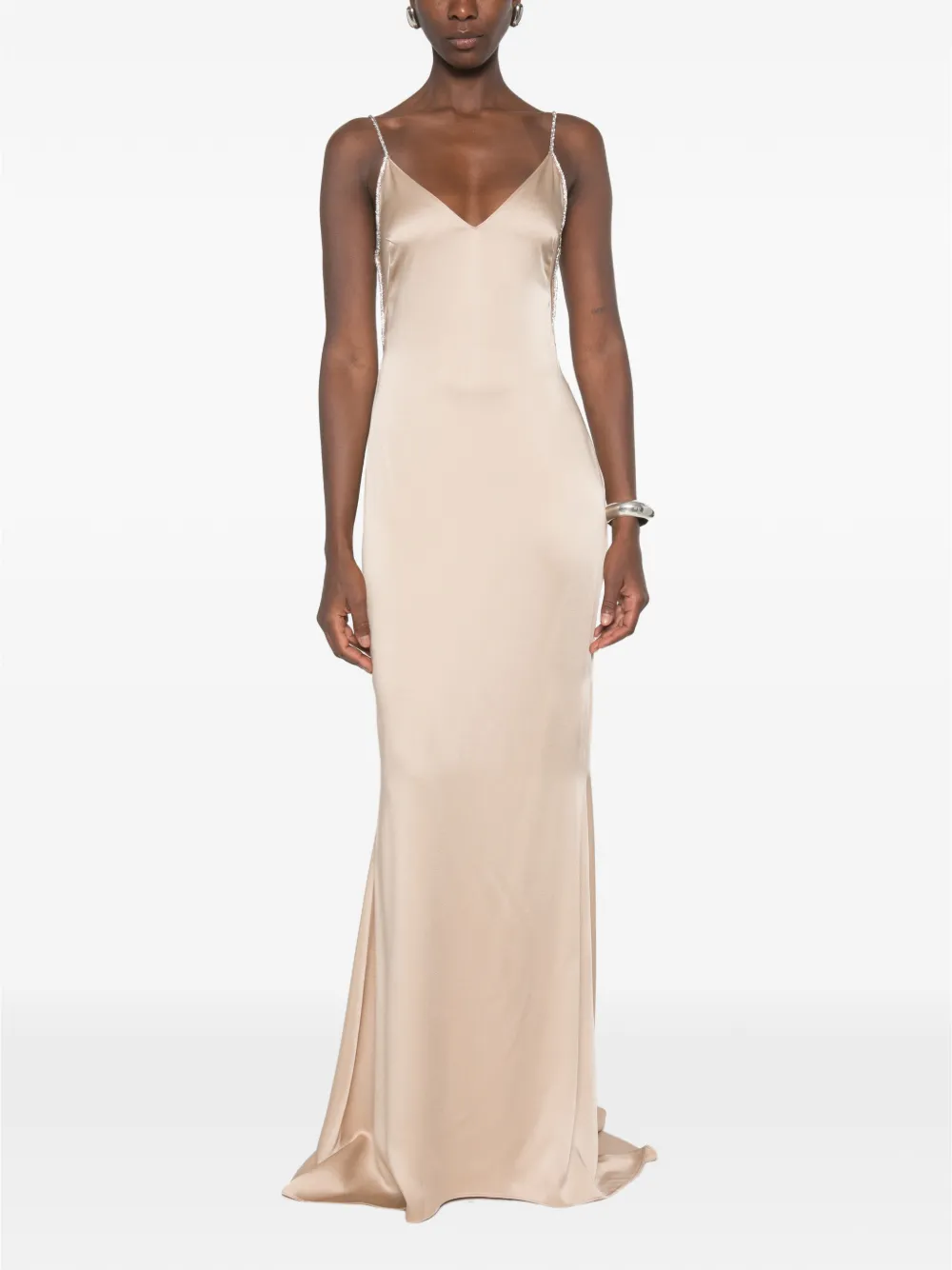 TOM FORD Maxi-jurk verfraaid met kristallen Beige