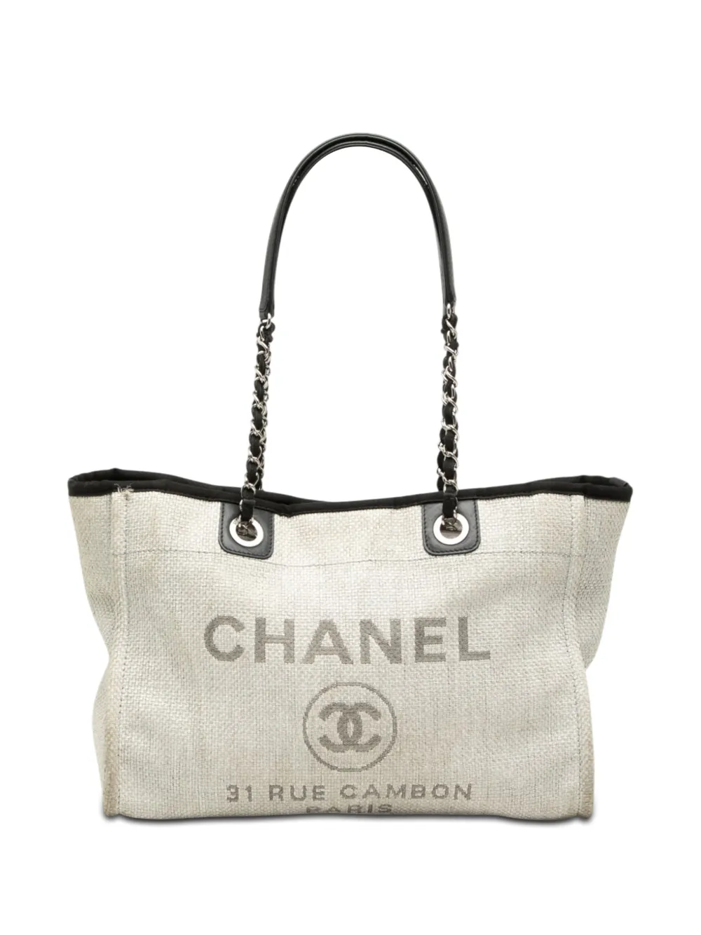 CHANEL Pre-Owned 2016-2017 Small Canvas Deauville tote bag - Grigio