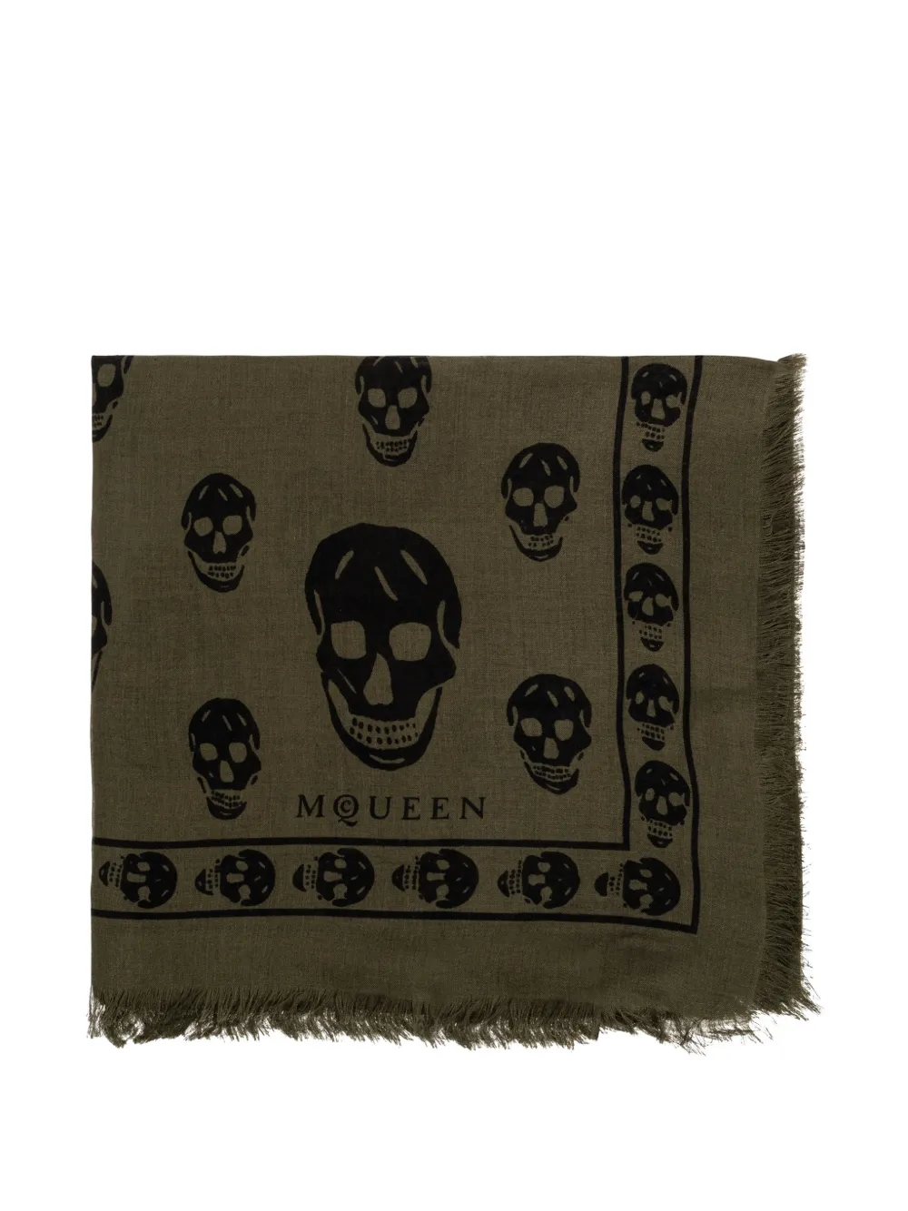 Alexander McQueen skull-print scarf - Verde
