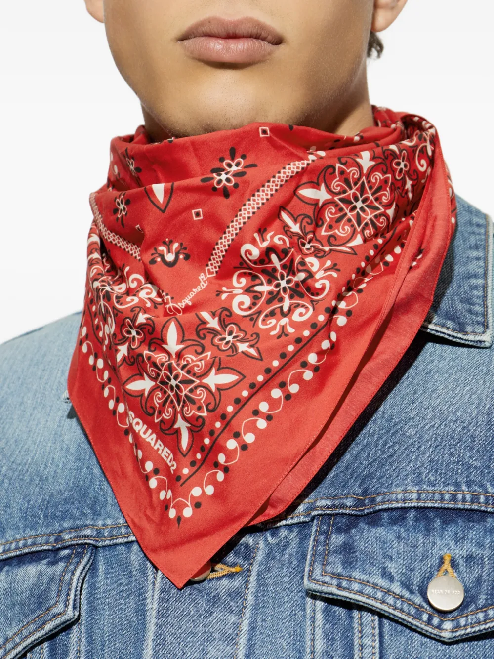 DSQUARED2 Katoenen bandana met paisley-print Rood
