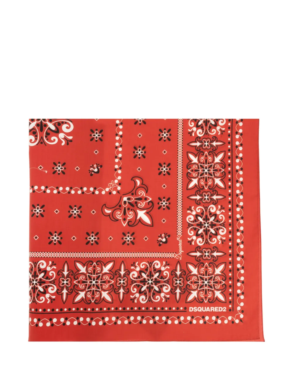 DSQUARED2 paisley-print cotton bandana scarf - Rosso