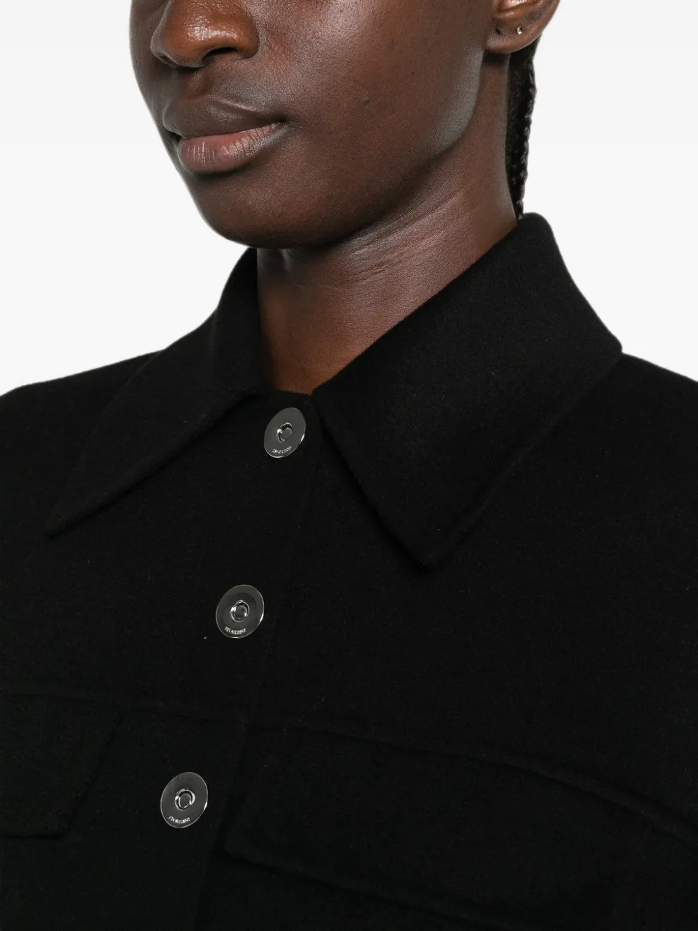 Sportmax Button-down jack met vlakken Zwart