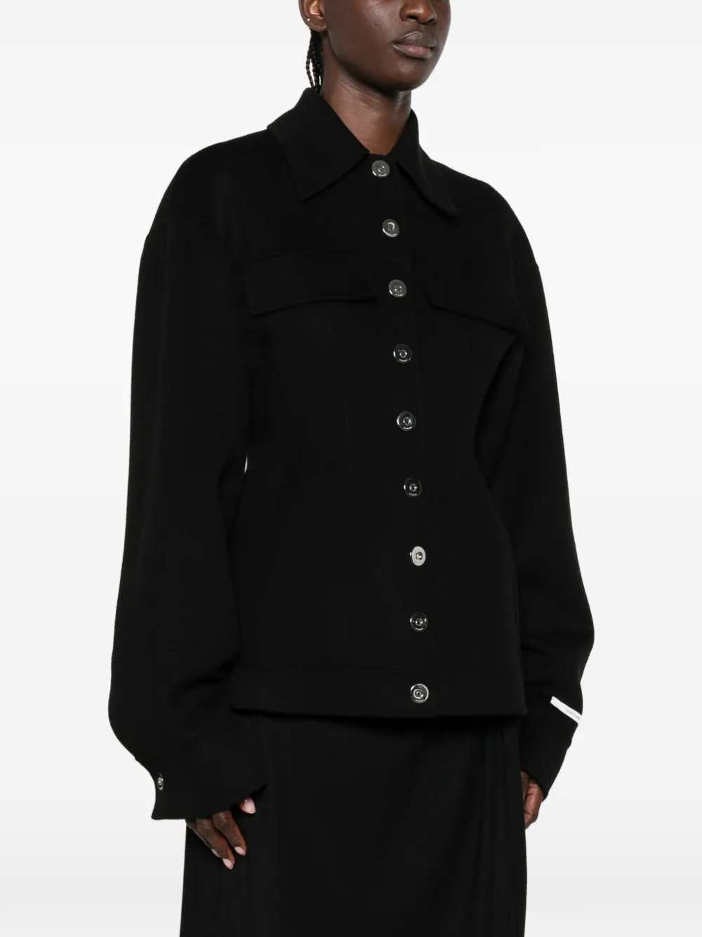 Sportmax Button-down jack met vlakken Zwart