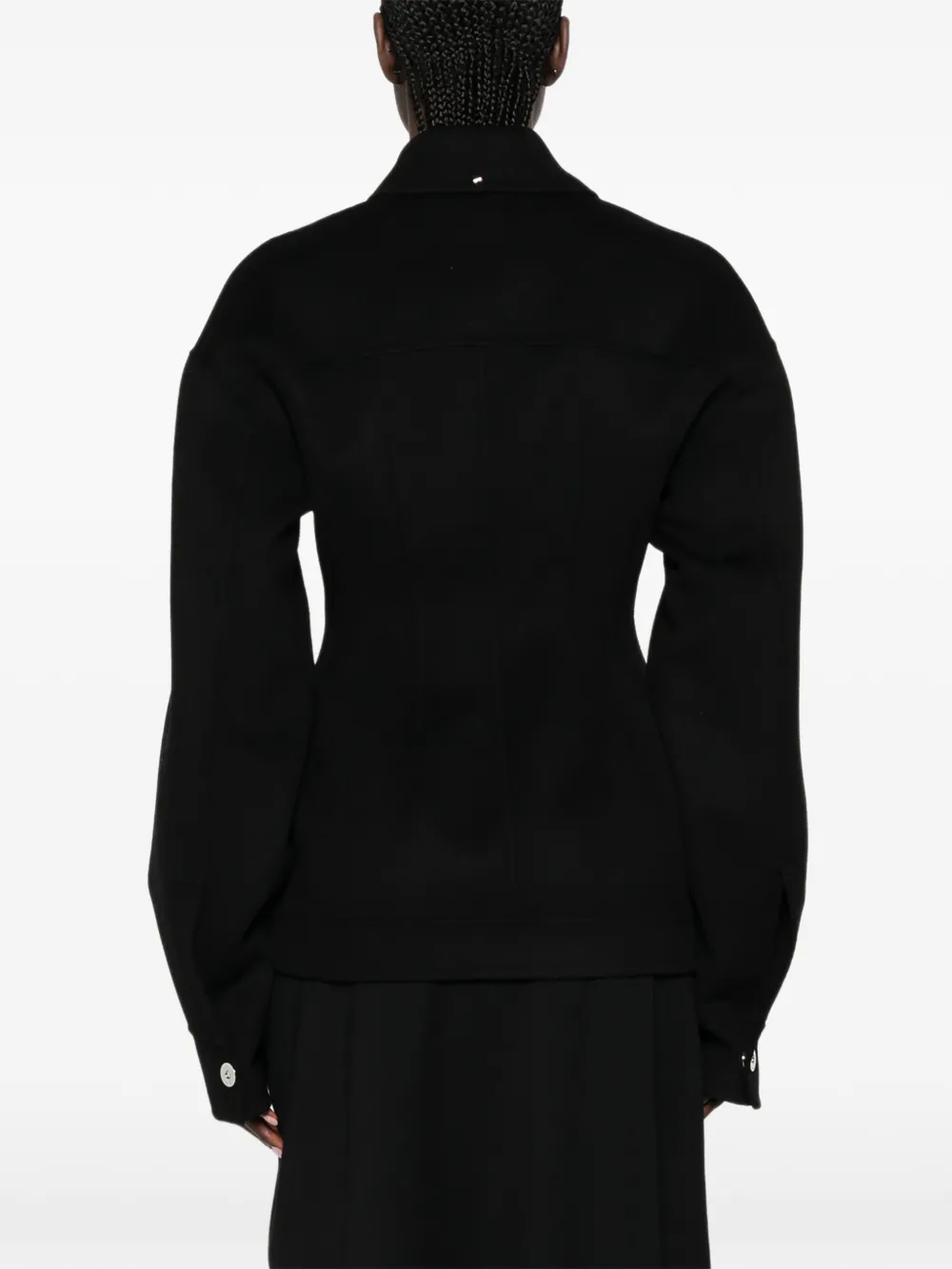 Sportmax Button-down jack met vlakken Zwart
