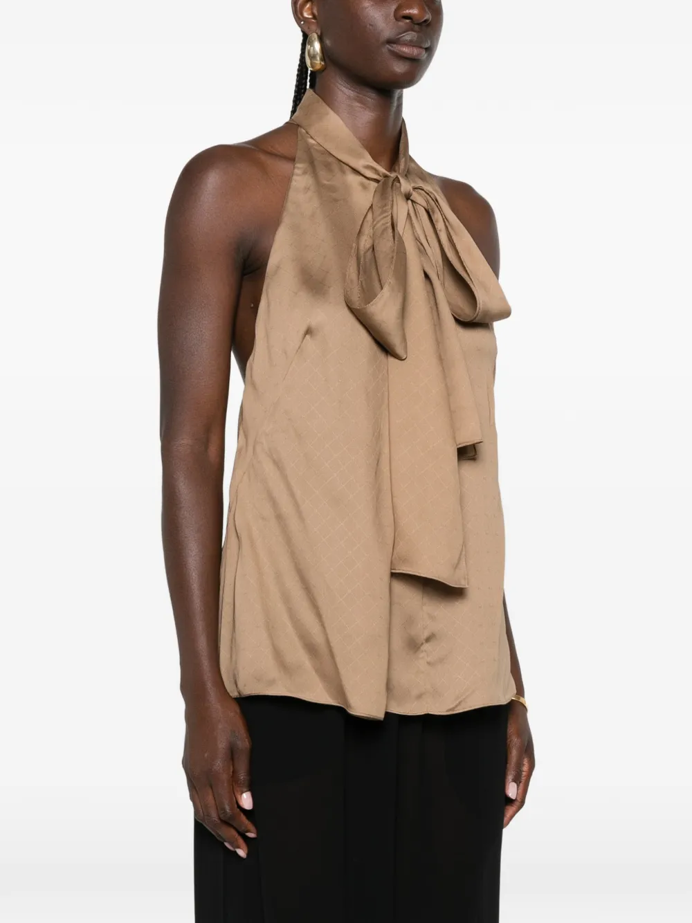  Tom Ford Patterned Halterneck Top - Marrón 