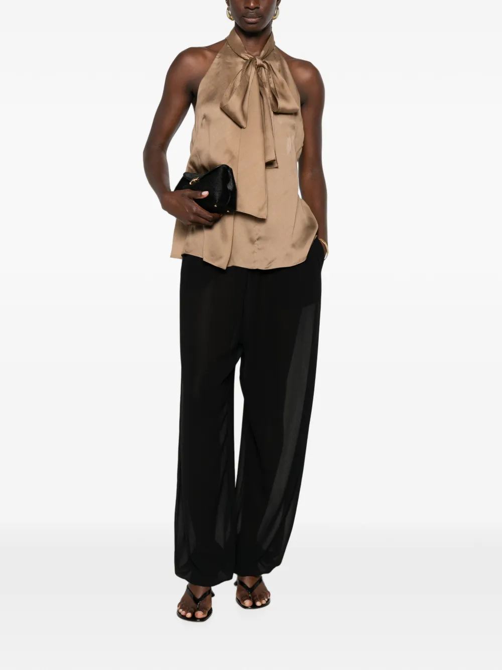  Tom Ford Patterned Halterneck Top - Marrón 