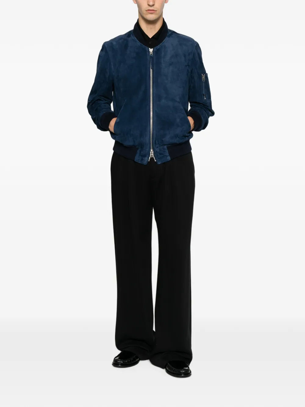 TOM FORD Leren jack Blauw