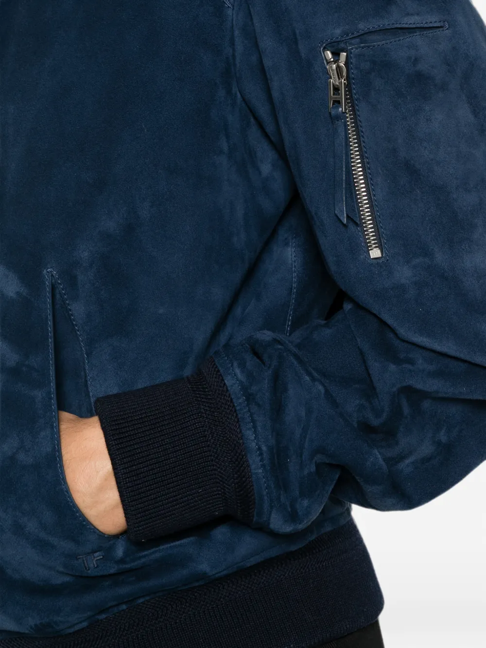 TOM FORD Leren jack Blauw