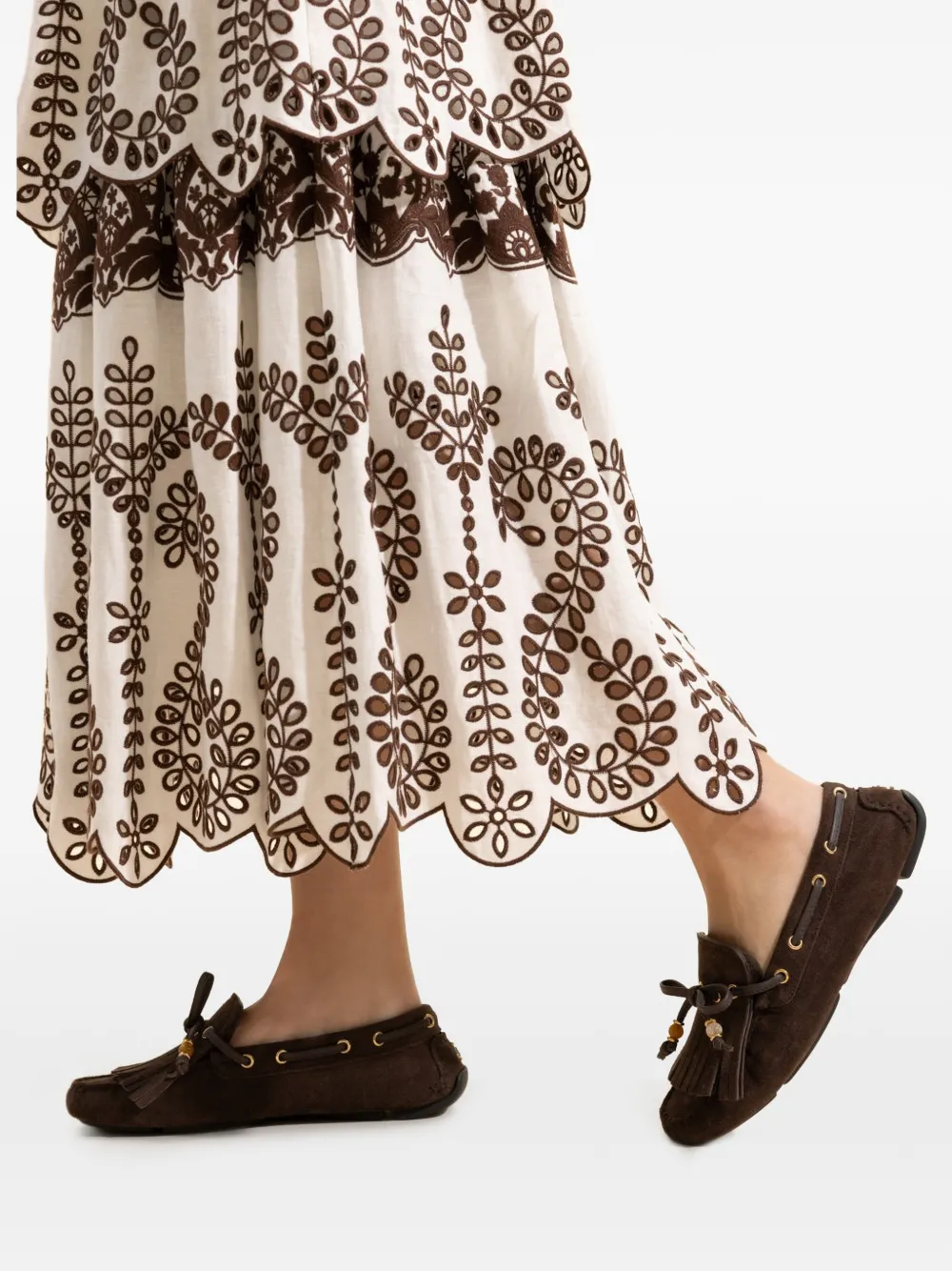 Jimmy Choo Manon loafers met franje Bruin