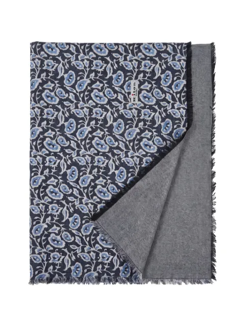 Kiton paisley-print fringed scarf