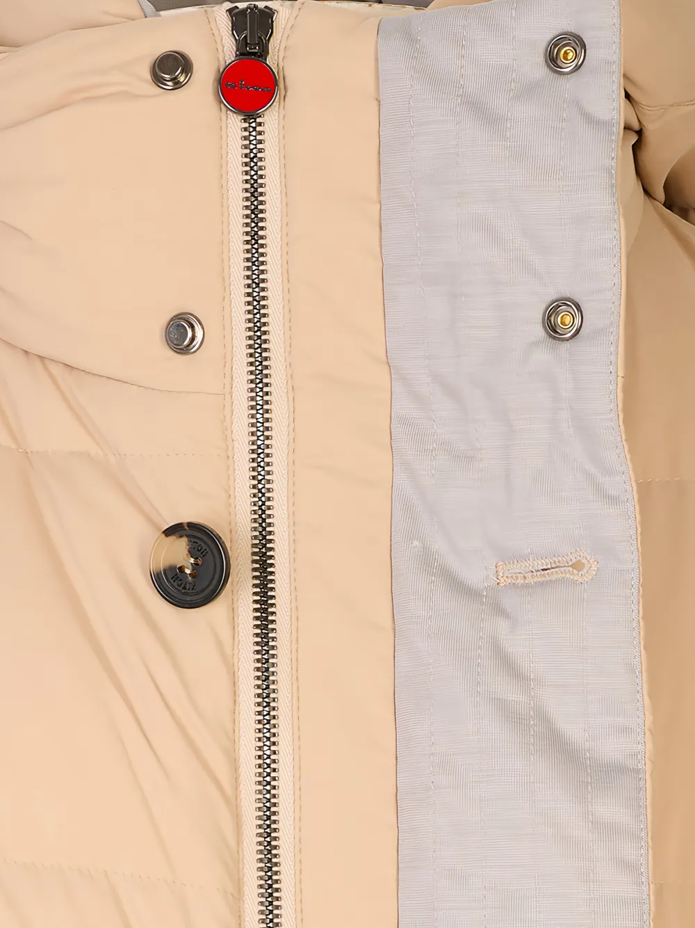 Kiton Gewatteerd jack met capuchon Beige
