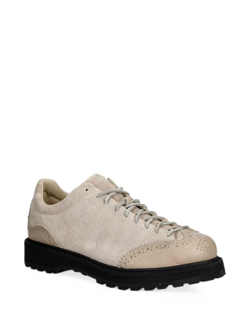 Diemme brogue-detail panelled lace-up derby shoes Beige