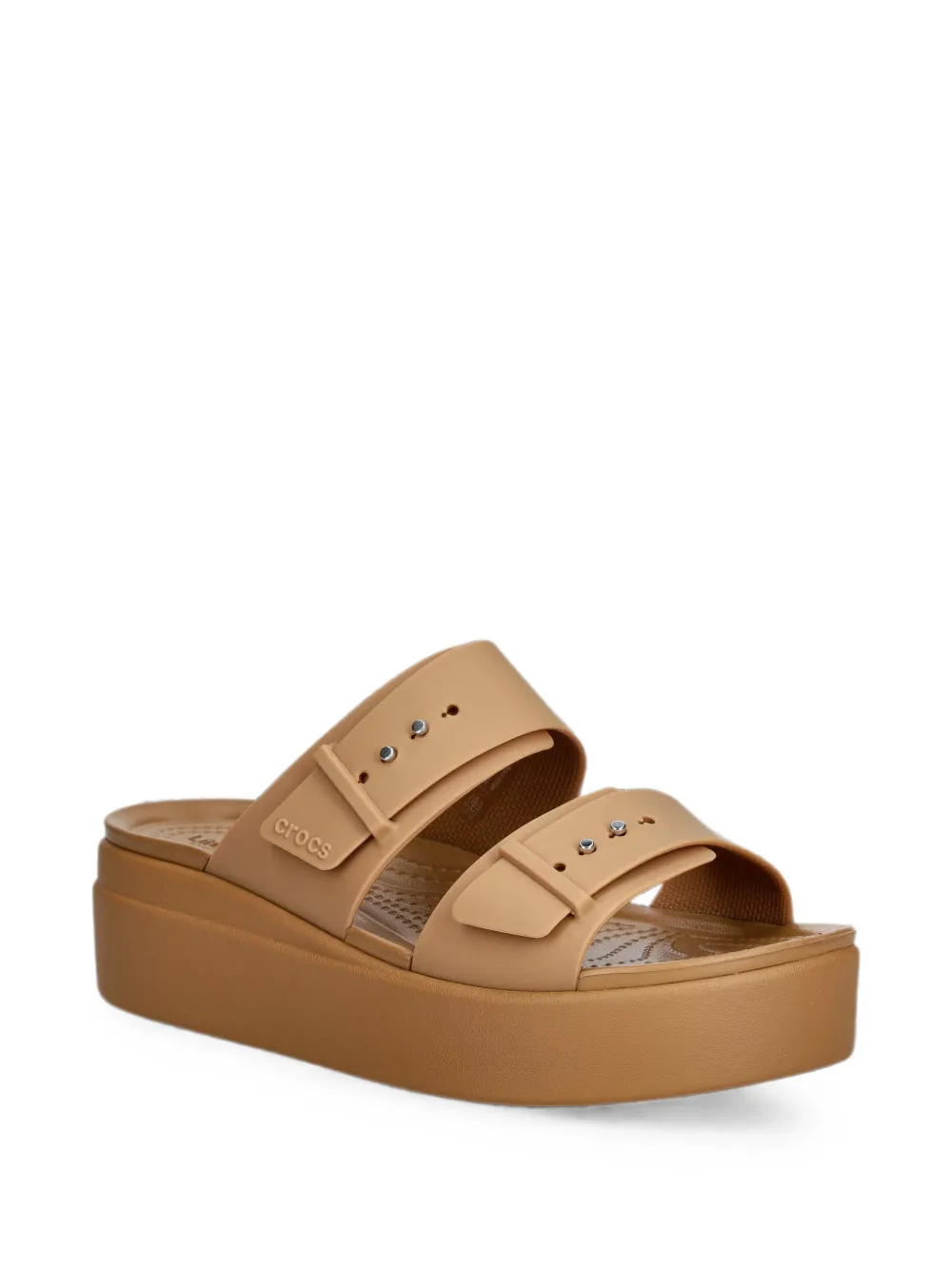 Crocs Brooklyn platform slides Beige
