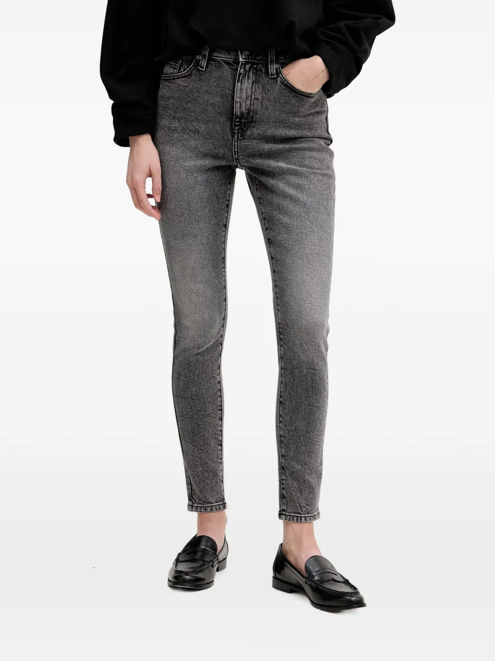 DKNY acid-wash skinny-cut jeans - Grau