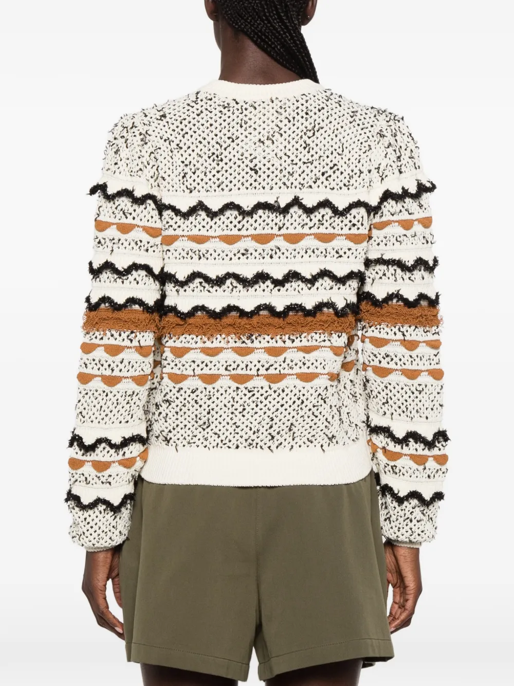 Ulla Johnson Cecilia vest met franje en knopen Beige