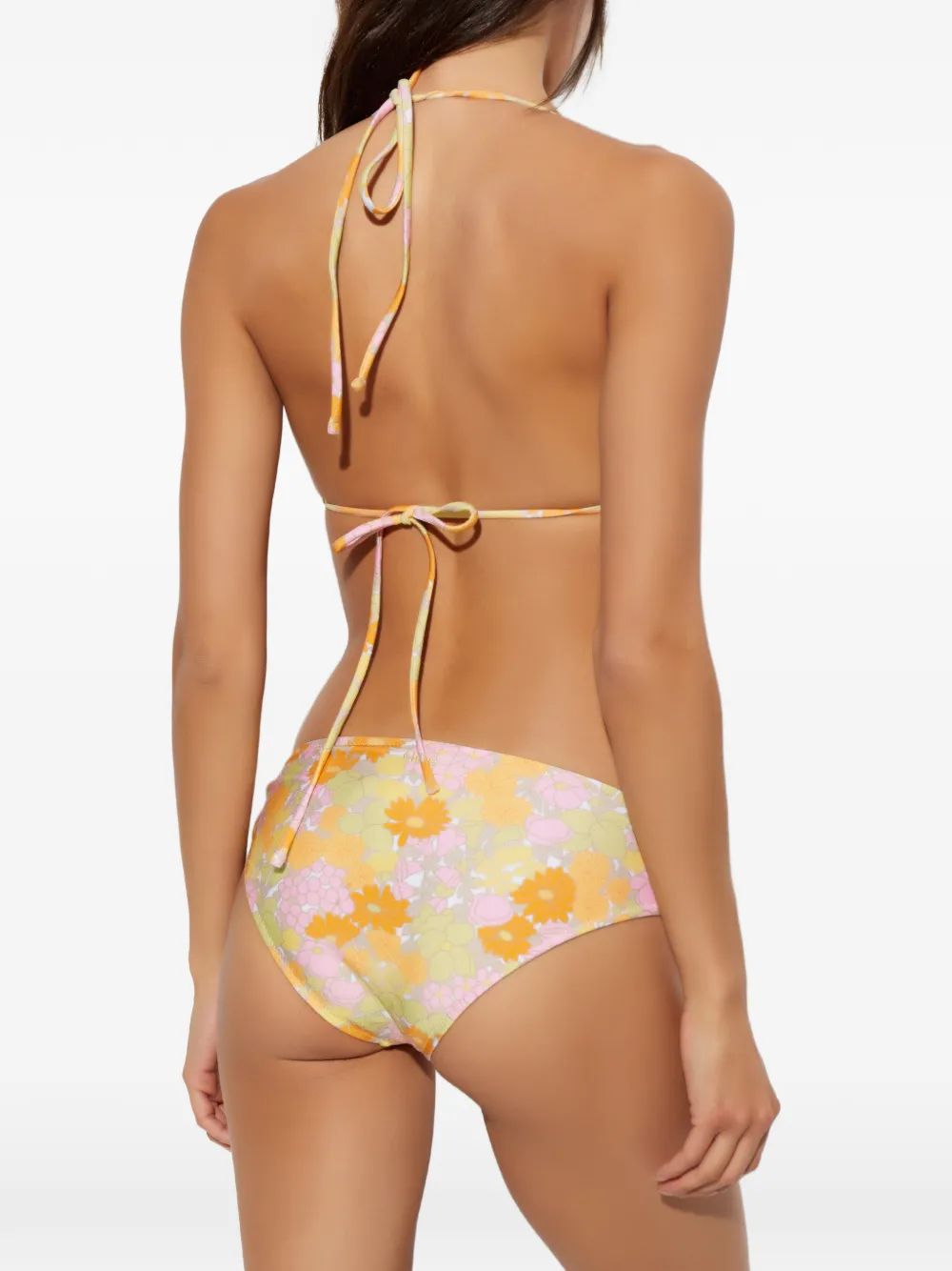 Chloé Bikinislip met bloemen-print en gebleekt effect Geel