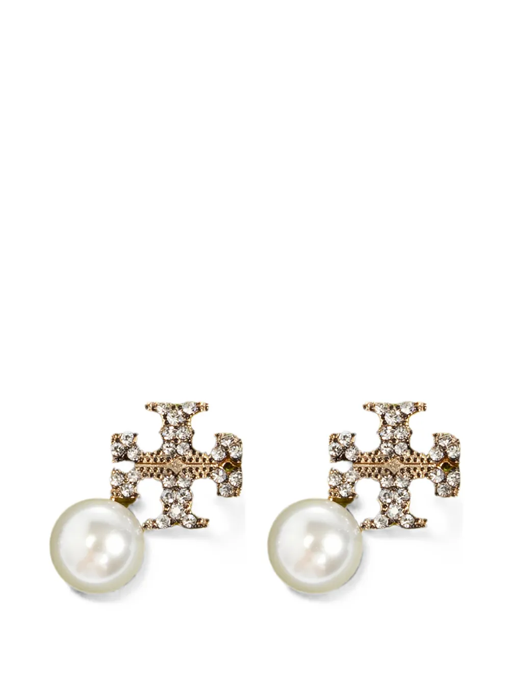 Tory Burch Moondance Double T pearl earrings - Gold