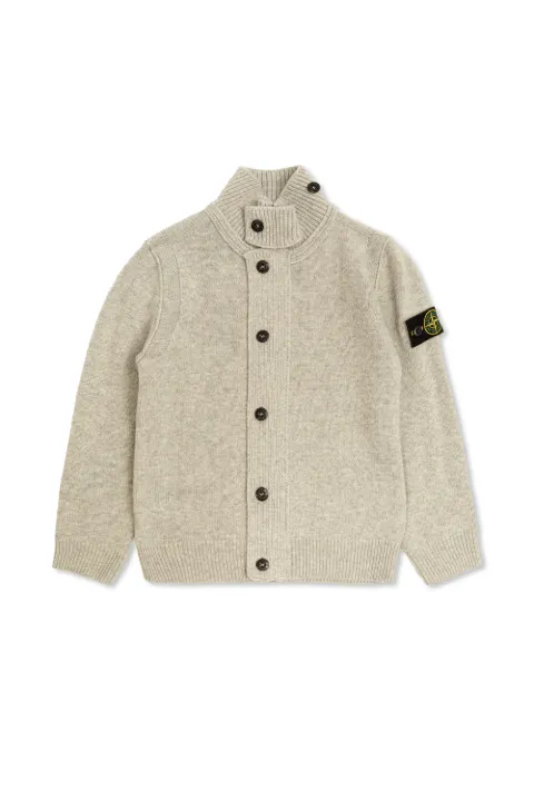 Stone Island Junior logo-patch cardigan