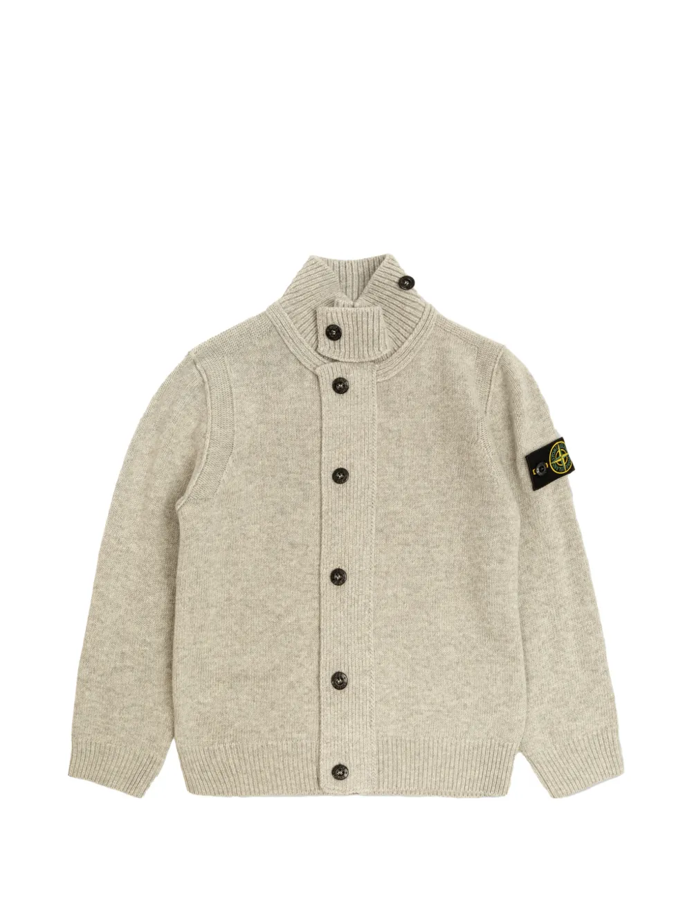 Stone Island Junior logo-patch cardigan - Toni neutri