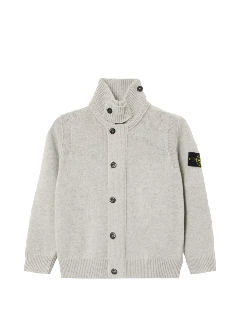 Stone Island Junior logo-patch cardigan - Nude