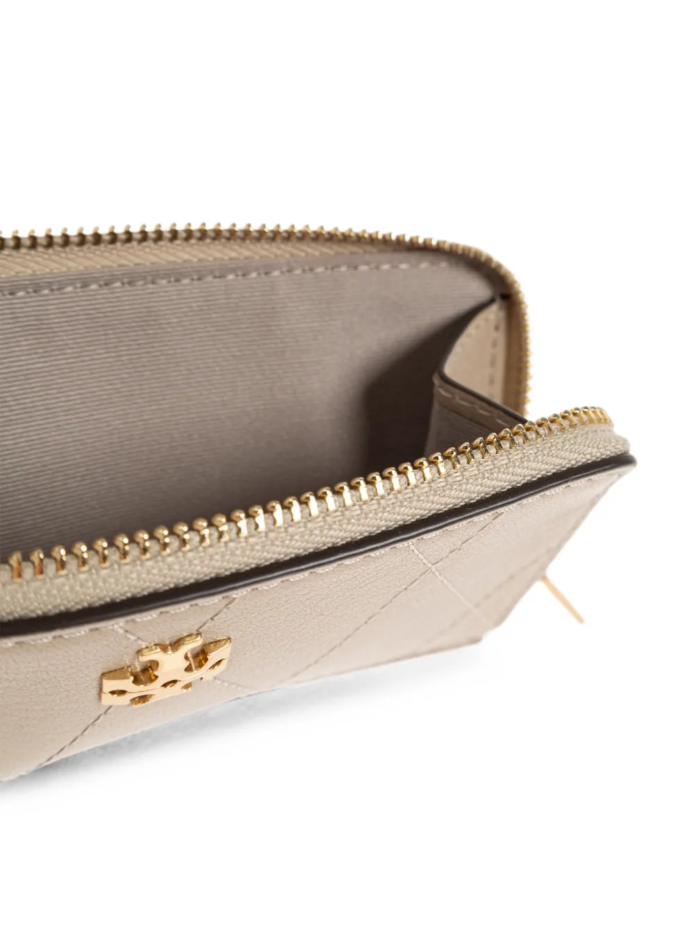 Tory Burch Gewatteerde leren pasjeshouder Beige
