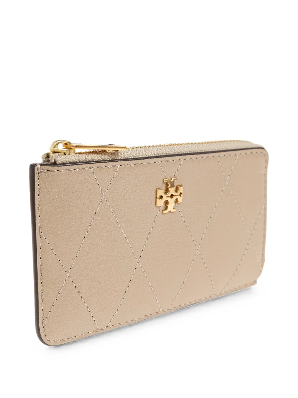Tory Burch Gewatteerde leren pasjeshouder Beige