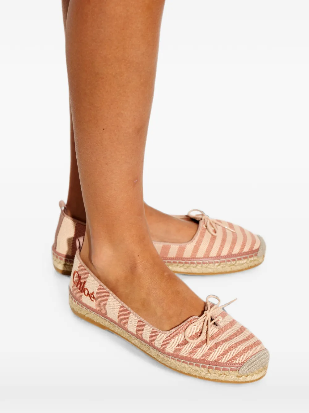 Chloé Isla striped espadrille sneakers Beige