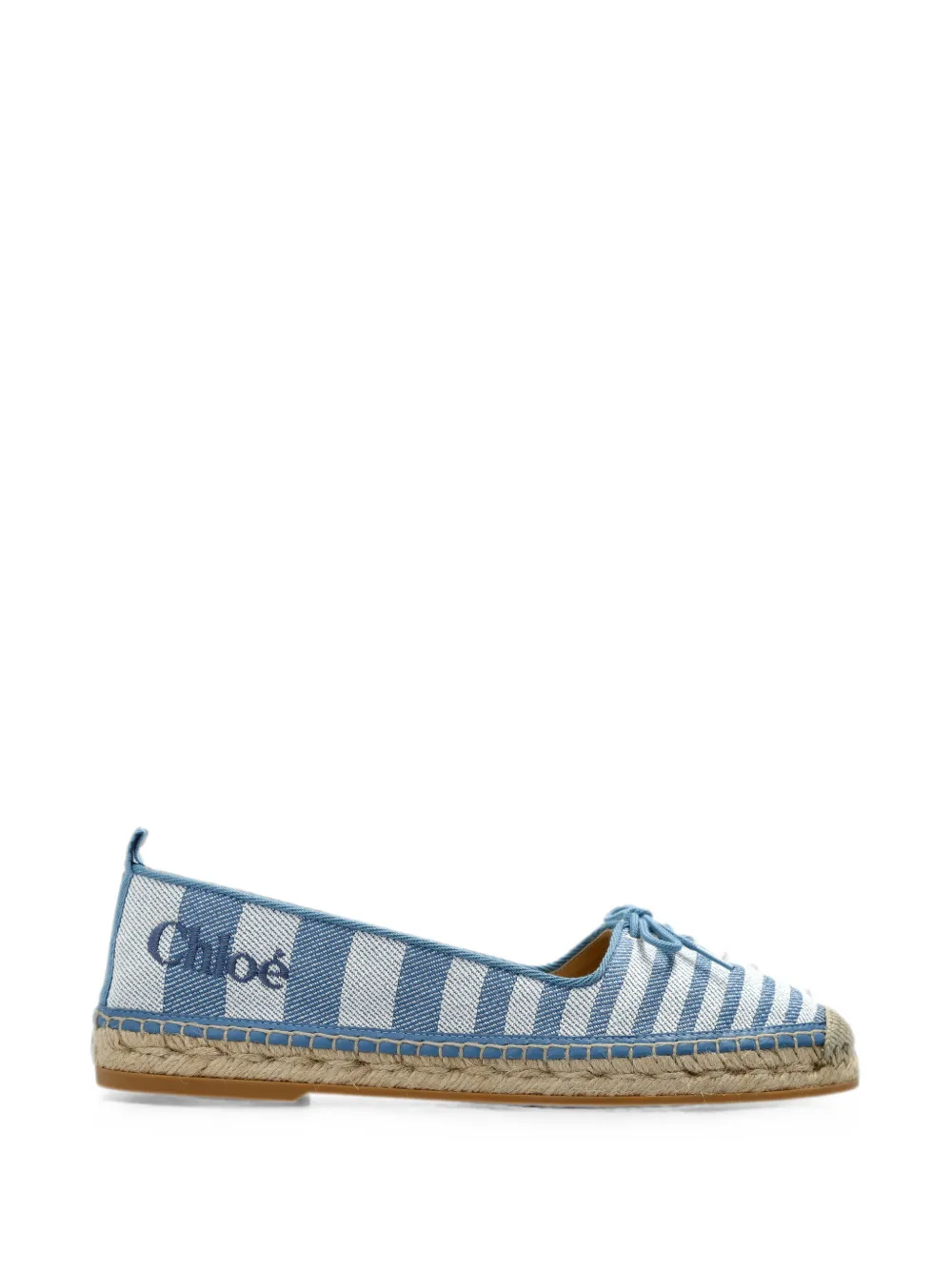 Chloé striped bow-detail espadrilles Blauw