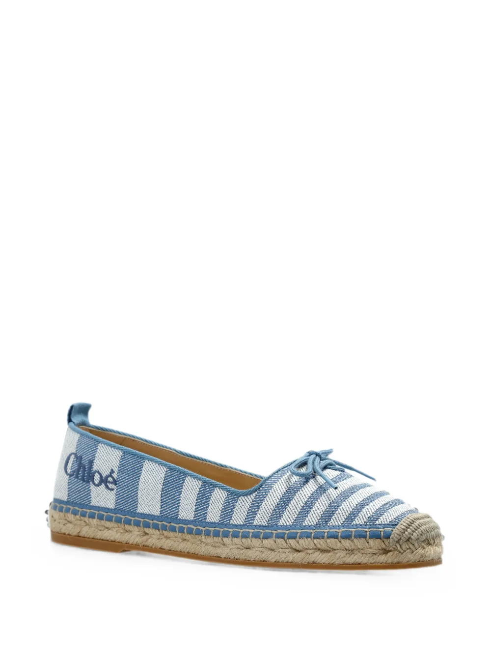 Chloé striped bow-detail espadrilles Blauw