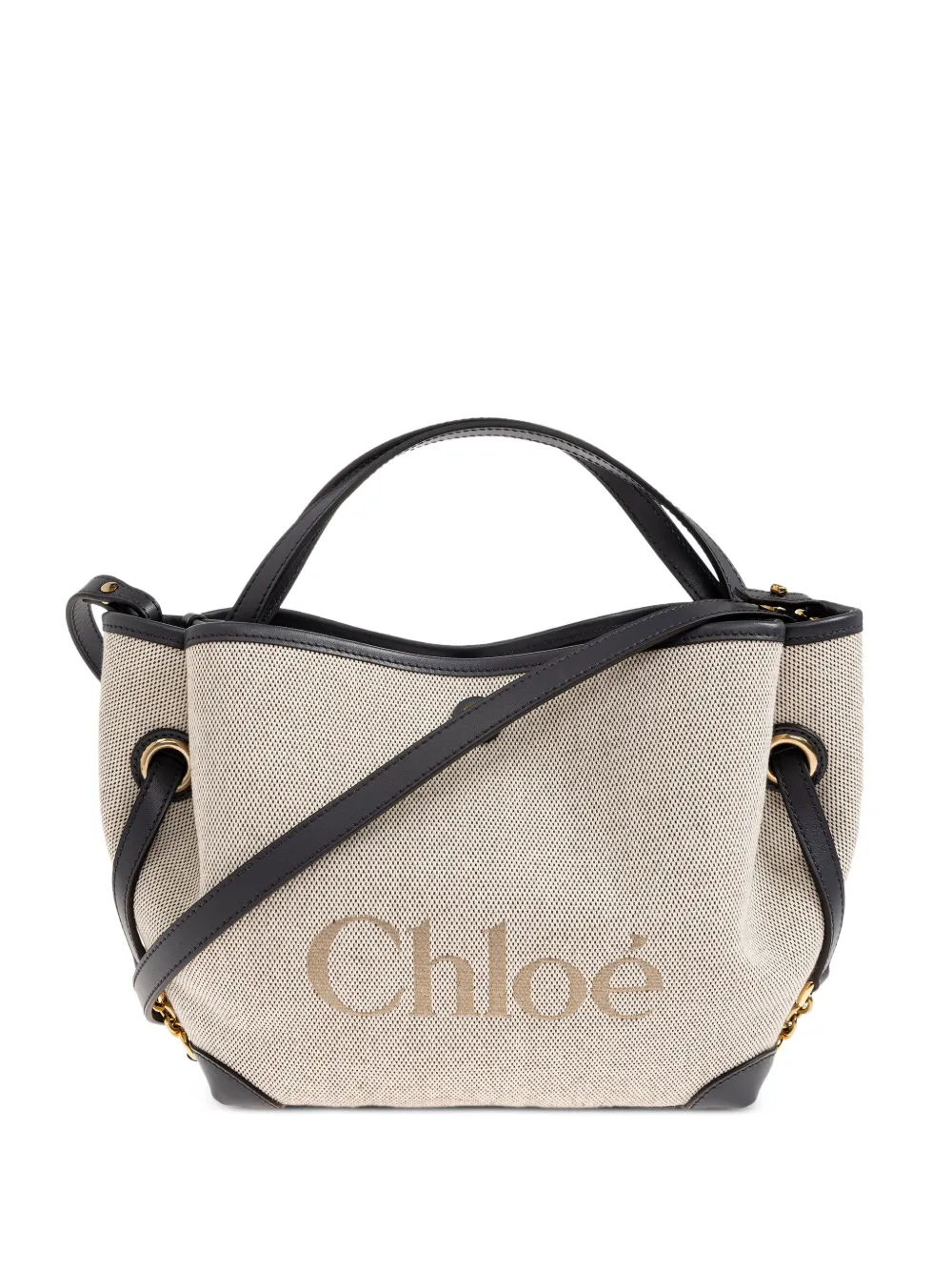 Chloé Clover logo-print leather-trim tote bag - Toni neutri