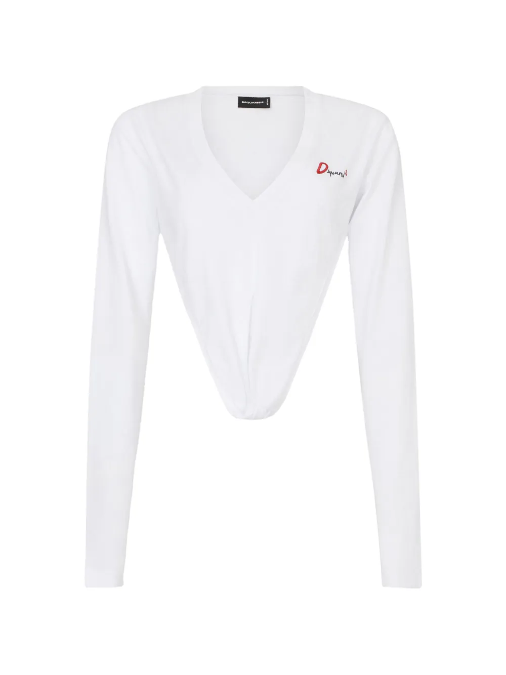 DSQUARED2 T-shirt Just Right Fit con scollo profondo - Bianco