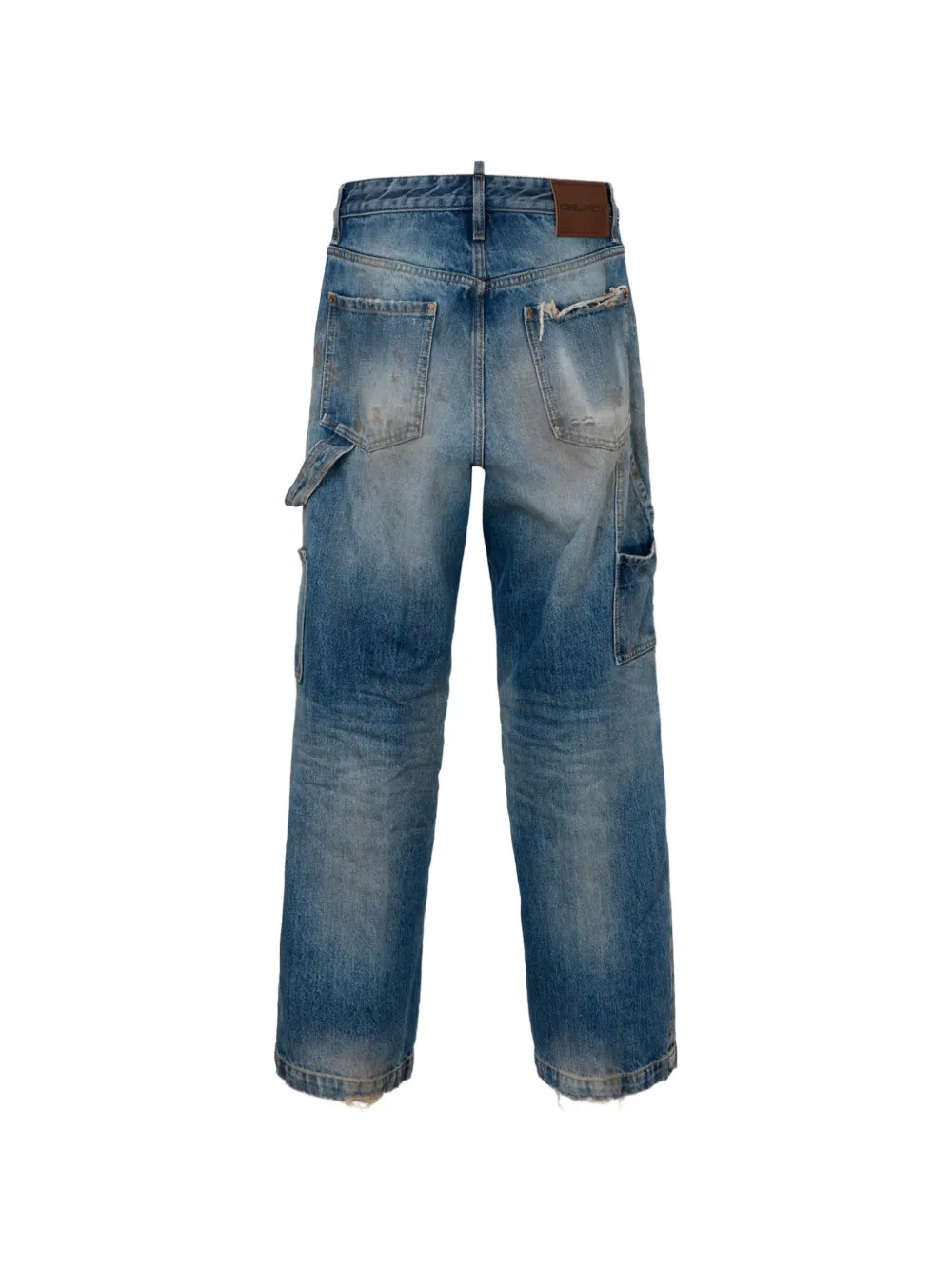 DSQUARED2 Grease Monkey spot baggy carpenter jeans Blauw